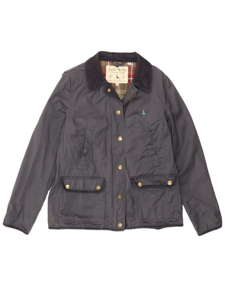 Jack Wills Kvinder Utility Jacket UK 14 Large Navy Blue Cotton