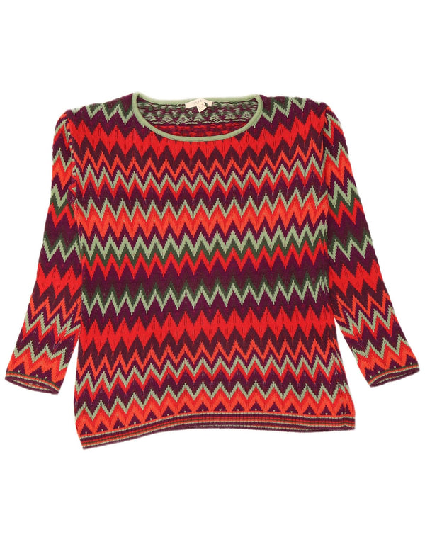 Esprit Dame Boat Neck Jumper Sweater UK 6 XS Flerfarvet Chevron