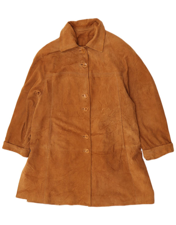 Forester Dame Oversized Overfrakke IT 48 XL Brunt Læder
