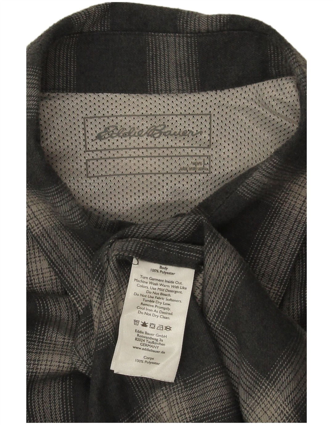 Eddie Bauer Herre flannelskjorte Stor marineblå ternet polyester