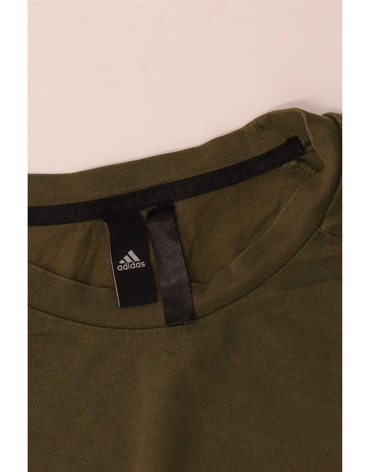 Adidas Herre T-Shirt Top 2XL Khaki Bomuld