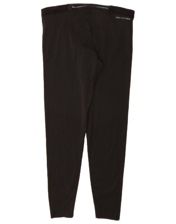 NIKE Dame Dri Fit Leggings UK 18 XL sort nålestribet polyester