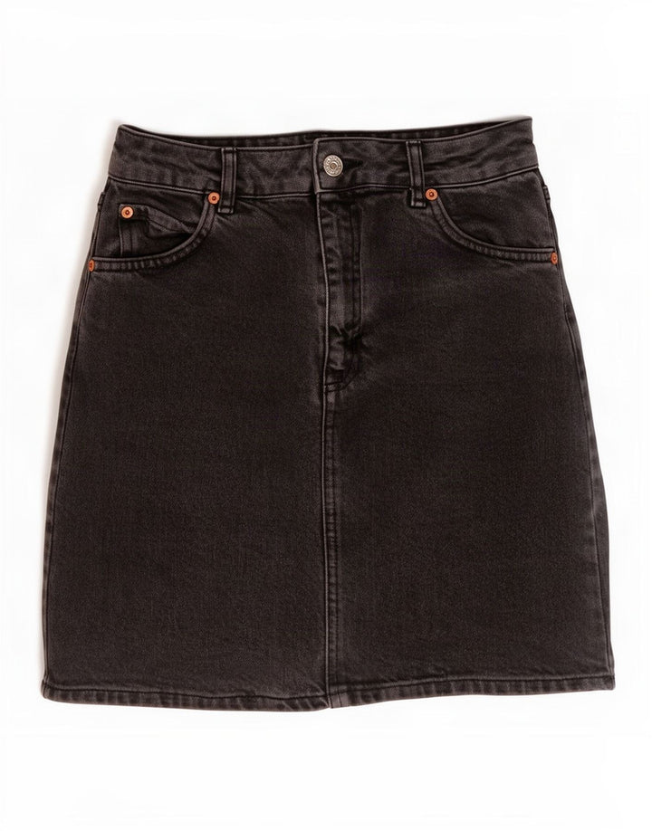 Topshop Dame Mini Denim Nederdel W26 Lille Sort Bomuld