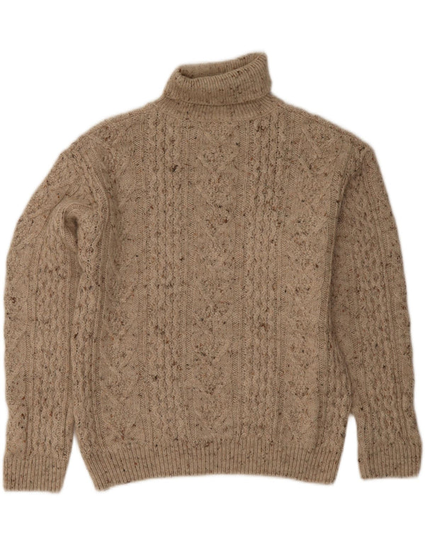 La Redoute Dame Crop Roll Neck sweater EU 44/46 XL Beige Flecked