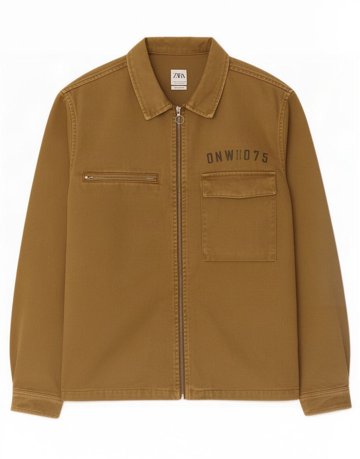 Zara Herre Relaxed Fit Utility Jacket UK 42 XL Khaki