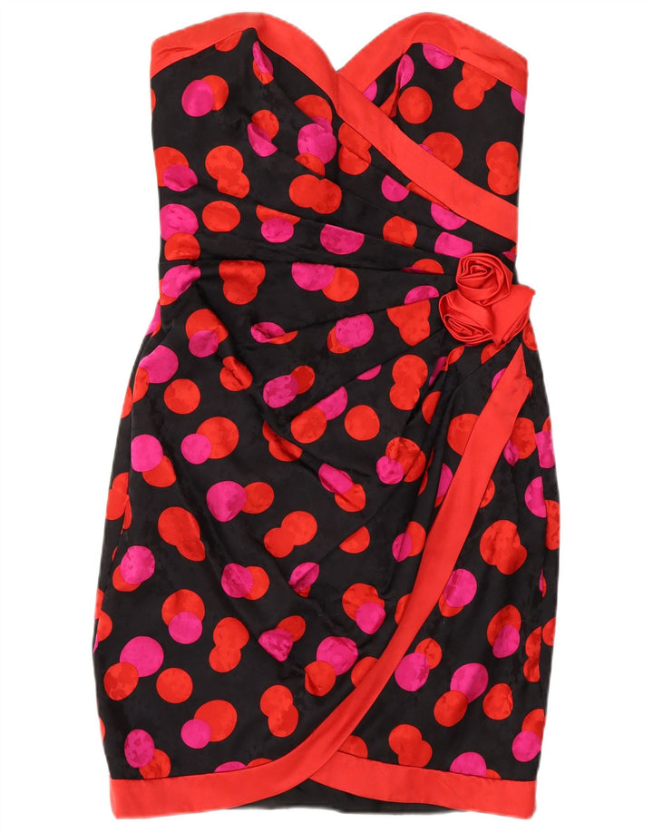 MUREK Dame Stropløs Kjole UK 10 Small Multicolored Polka Dot