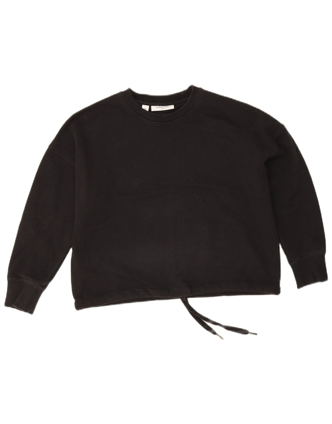 Calvin Klein Womens Golf Crop Oversized Top 3/4 ærme UK 10 Small Black