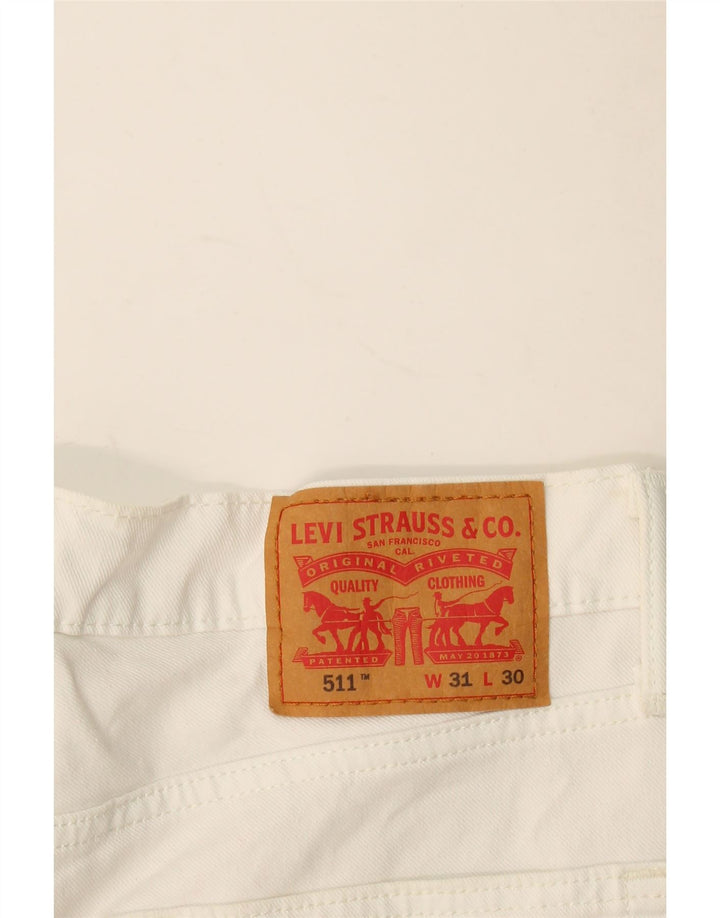 Levi's Womens 511 Slim Jeans W31 L30 Hvid Bomuld
