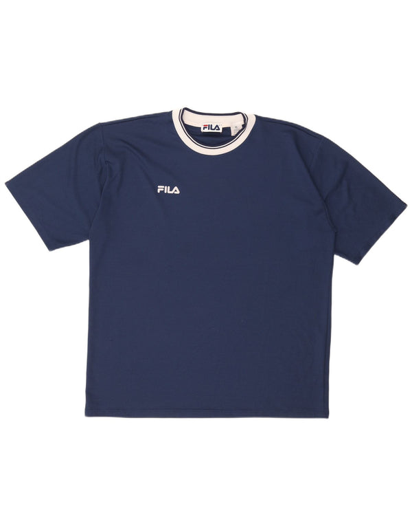 FILA Herre T-Shirt Top XL Marineblå Polyester