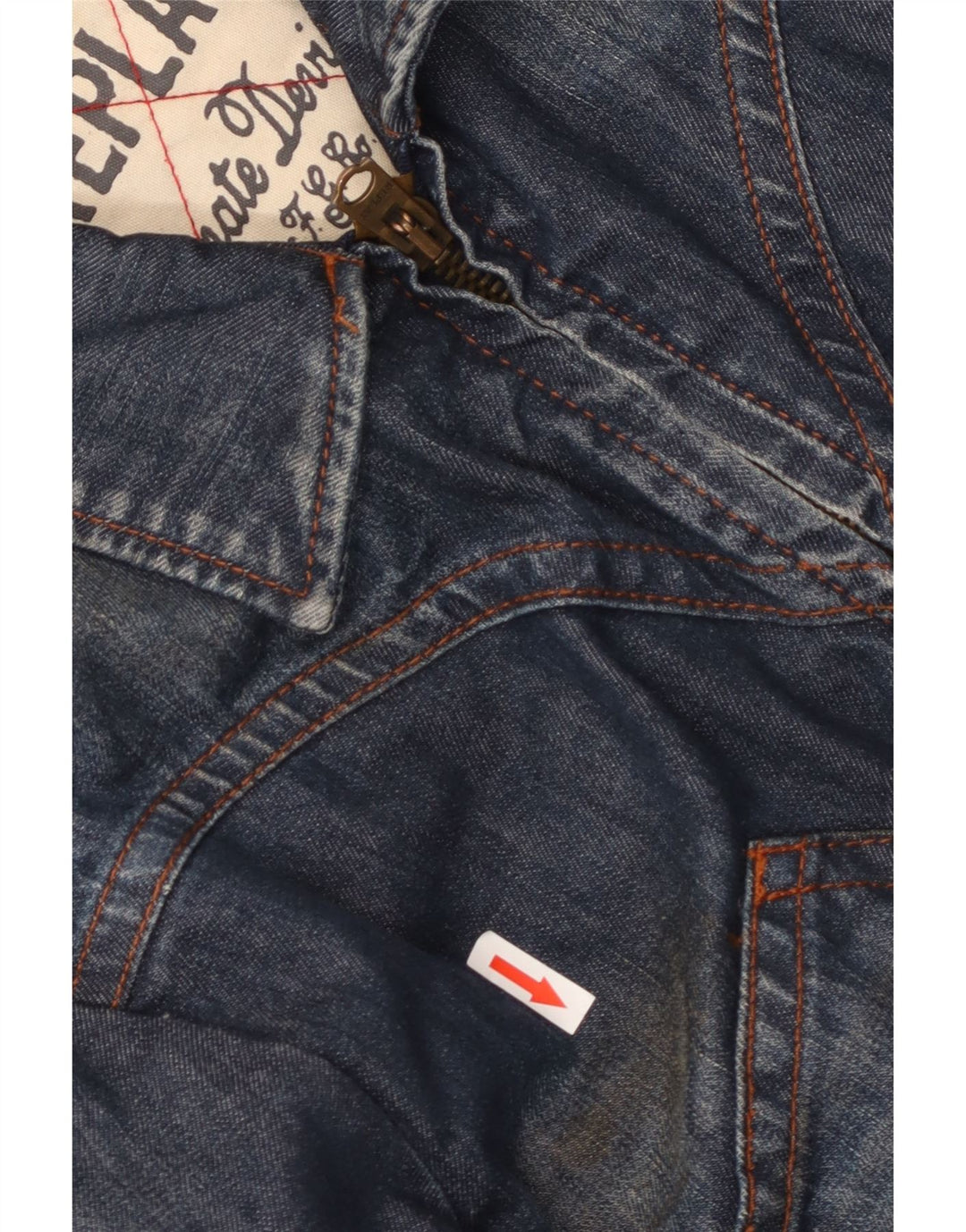 REPLAY Dame denimjakke UK 16 Large Navy Blue Cotton