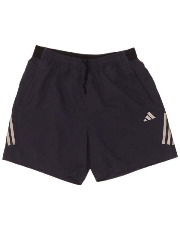 Adidas Herre Regular Fit Sportshorts Large Navy Blue Colourblock Polyester