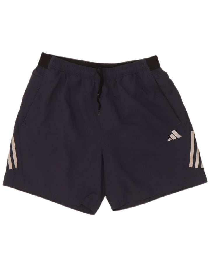 Adidas Herre Regular Fit Sportshorts Large Navy Blue Colourblock Polyester