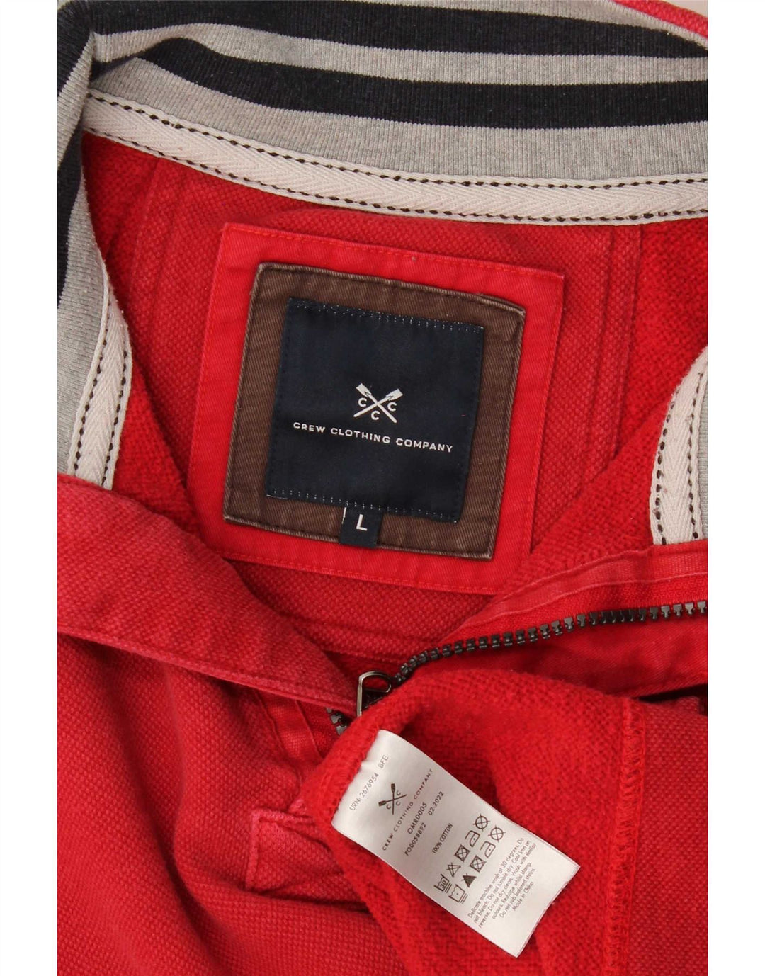Besætningstøj Herre Zip Neck Sweatshirt Jumper Stor Rød Bomuld