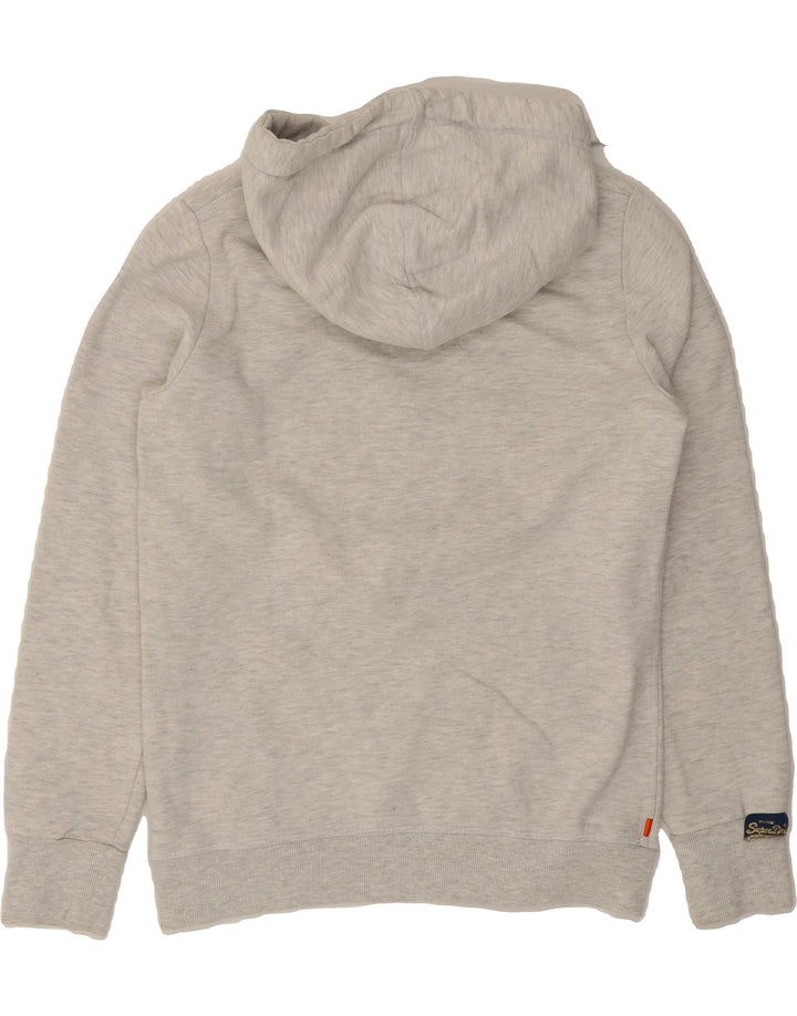 SUPERDRY Womens Graphic Hoodie Jumper UK 12 Medium  Grey Cotton Vintage Superdry and Second-Hand Superdry from Messina Hembry 