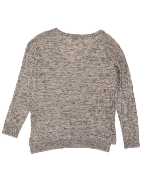 Marks & Spencer Dame V-hals sweater UK 8 Small Grey Flecked
