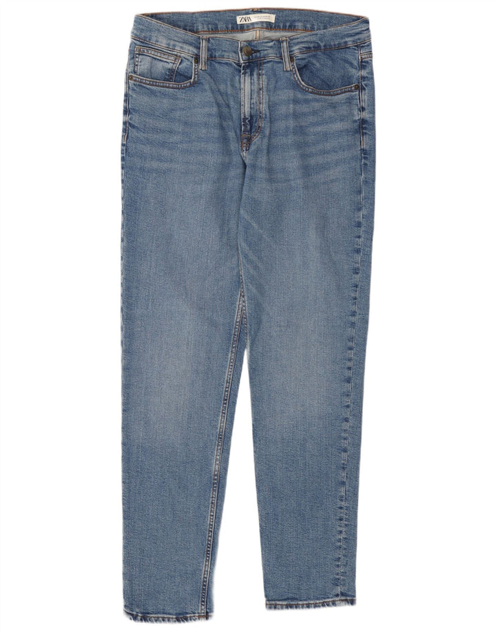 Zara Herre Slim Jeans EU 44 Large W34 L31 Blå Bomuld