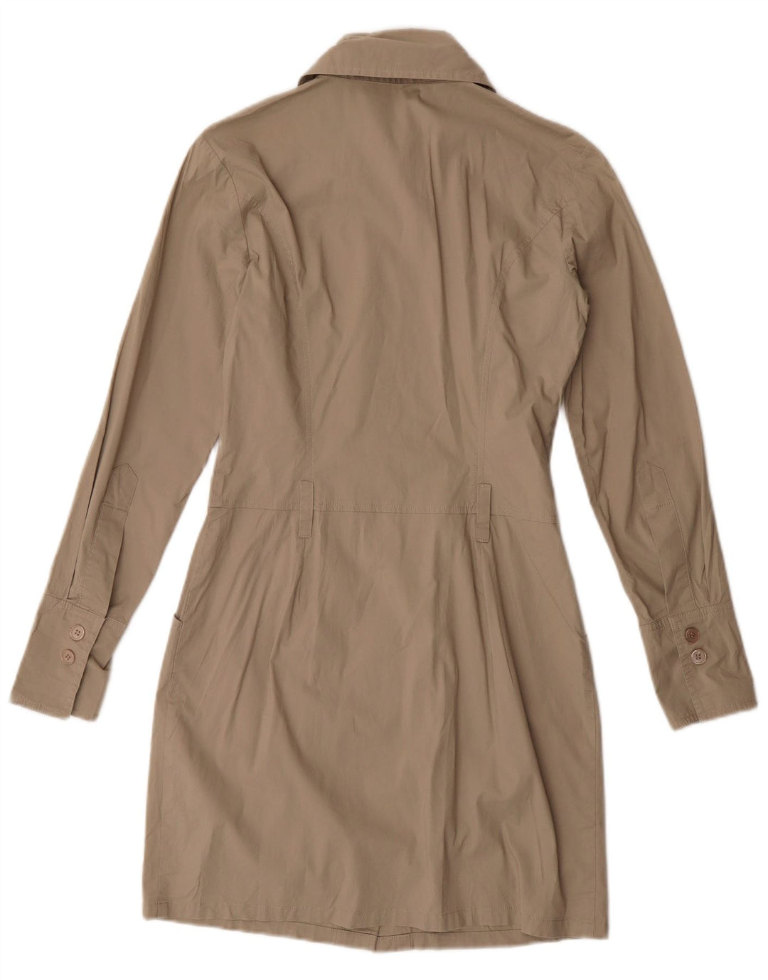 Benetton skjortekjole til kvinder UK 10 Lille beige bomuld