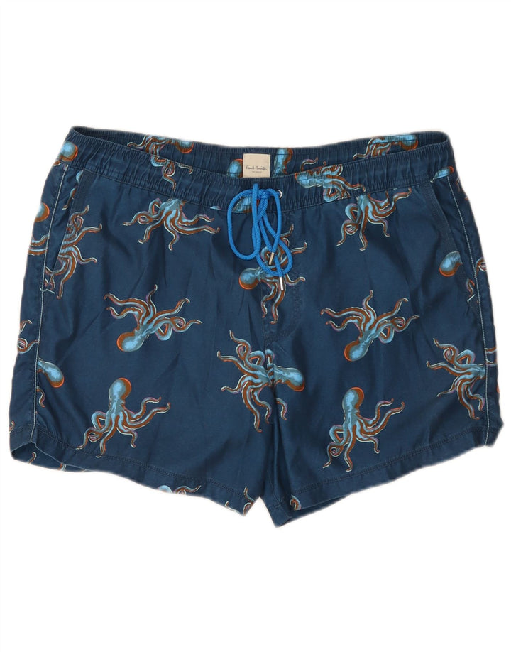 Paul Smith Badeshorts med abstrakt mønster til mænd mellemblå polyester