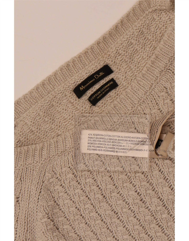 Massimo Dutti Dame Boat Neck Jumper Sweater UK 14 Medium Grey Bomuld