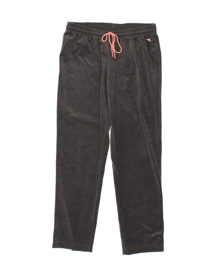 DIADORA Womens Tracksuit Trousers UK 14 Medium Grey Polyester Vintage Diadora and Second-Hand Diadora from Messina Hembry 