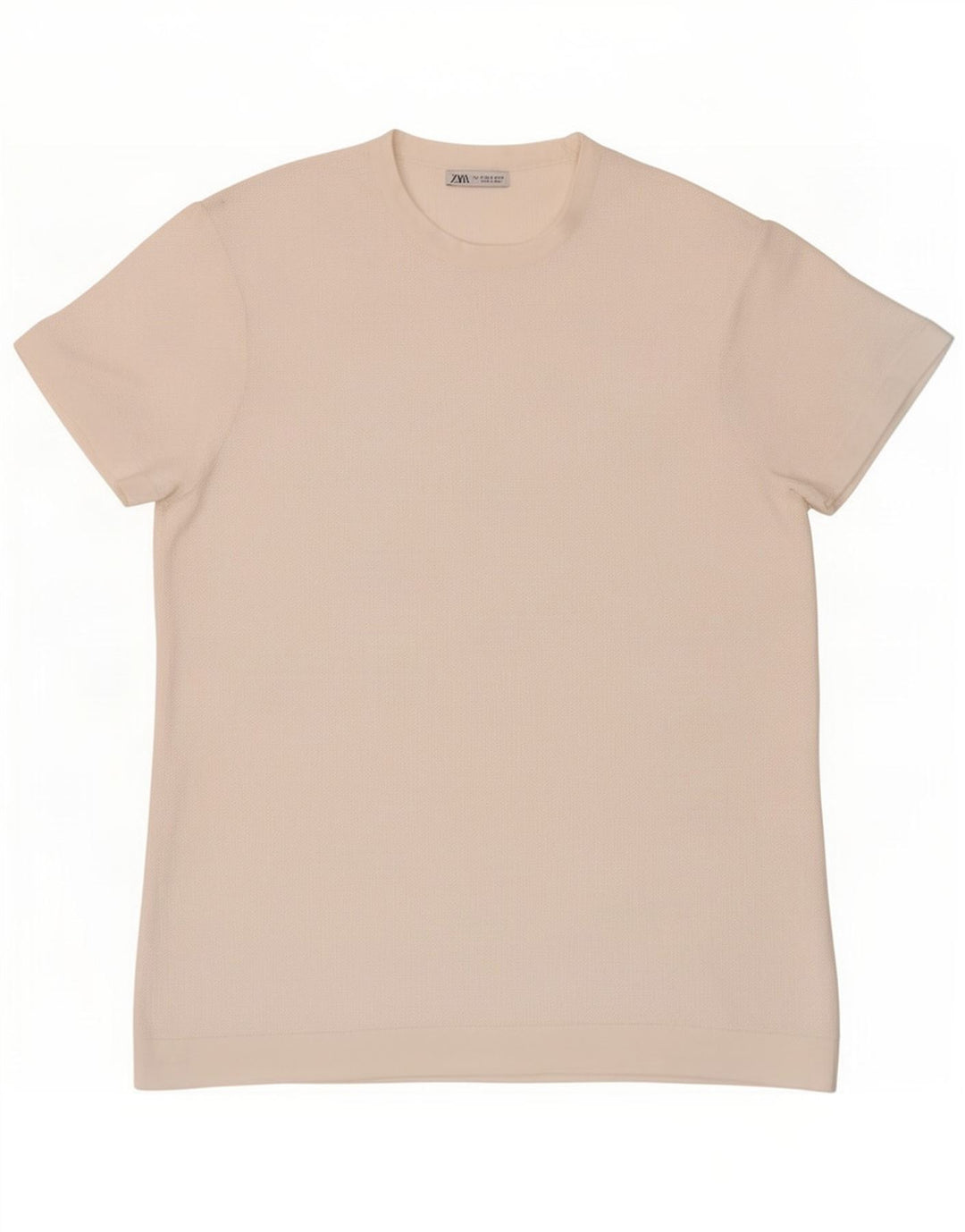 Zara Herre T-Shirt Top Lille Hvid
