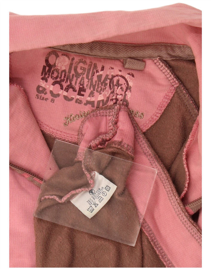 Fat Face Dame Zip Neck Sweatshirt Jumper UK 8 Small Pink Bomuld