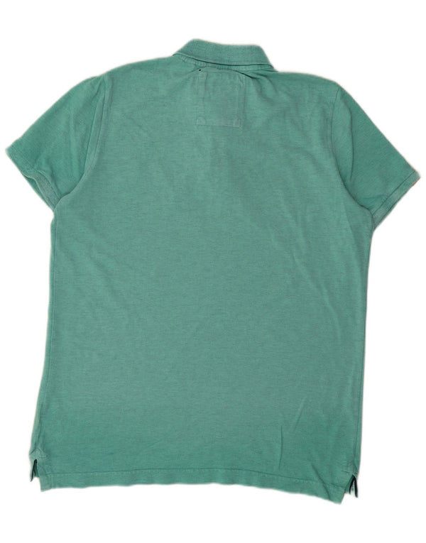 Superdry herre poloshirt XL turkis flækket bomuld