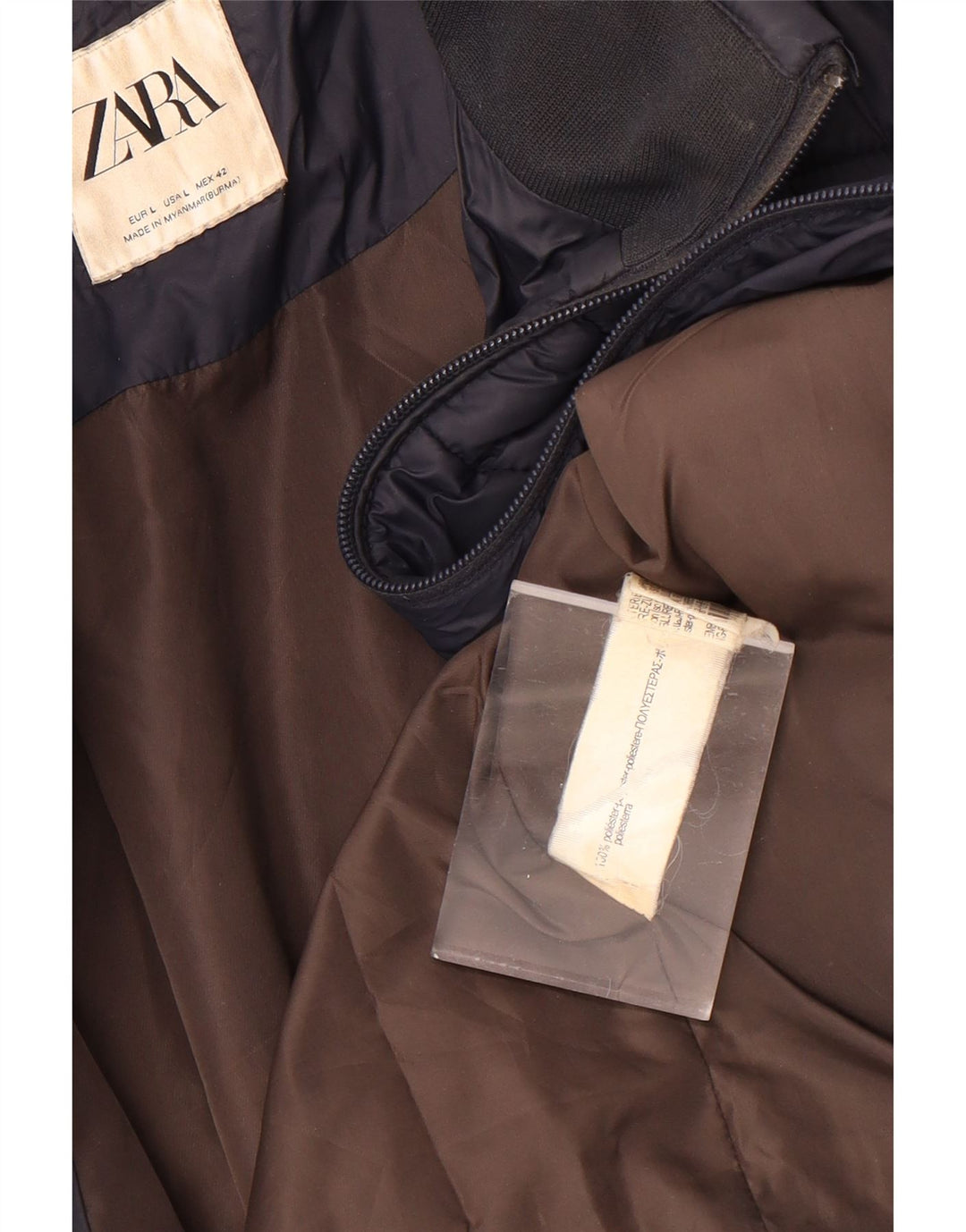 Zara Herre Polstret Gilet UK 40 Large Navy Blue Polyester