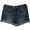 MOSSIMO Womens Mid Rise Denim Shorts US 4 Small W27  Navy Blue Cotton Vintage Mossimo and Second-Hand Mossimo from Messina Hembry 