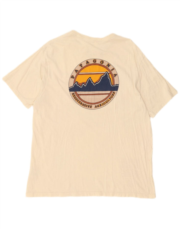 Patagonia Herre Regular Fit Grafisk T-shirt Top Stor Beige