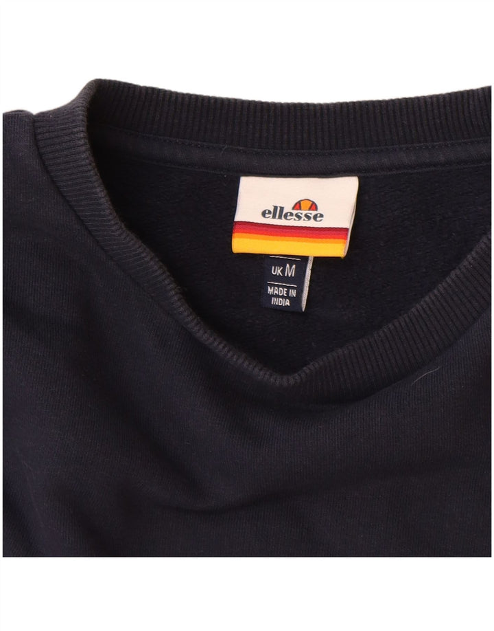 Ellesse Herre Grafisk Sweatshirt Jumper Medium Navyblå Bomuld