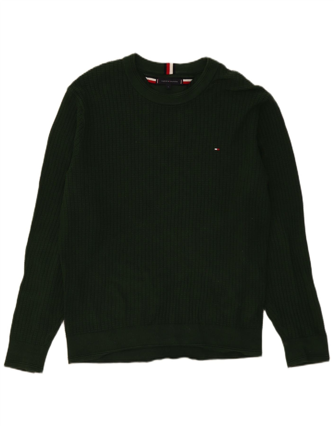 TOMMY HILFIGER Sweater med rund hals til mænd Stor grøn bomuld