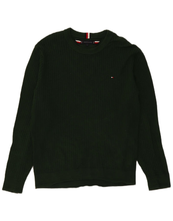 TOMMY HILFIGER Sweater med rund hals til mænd Stor grøn bomuld