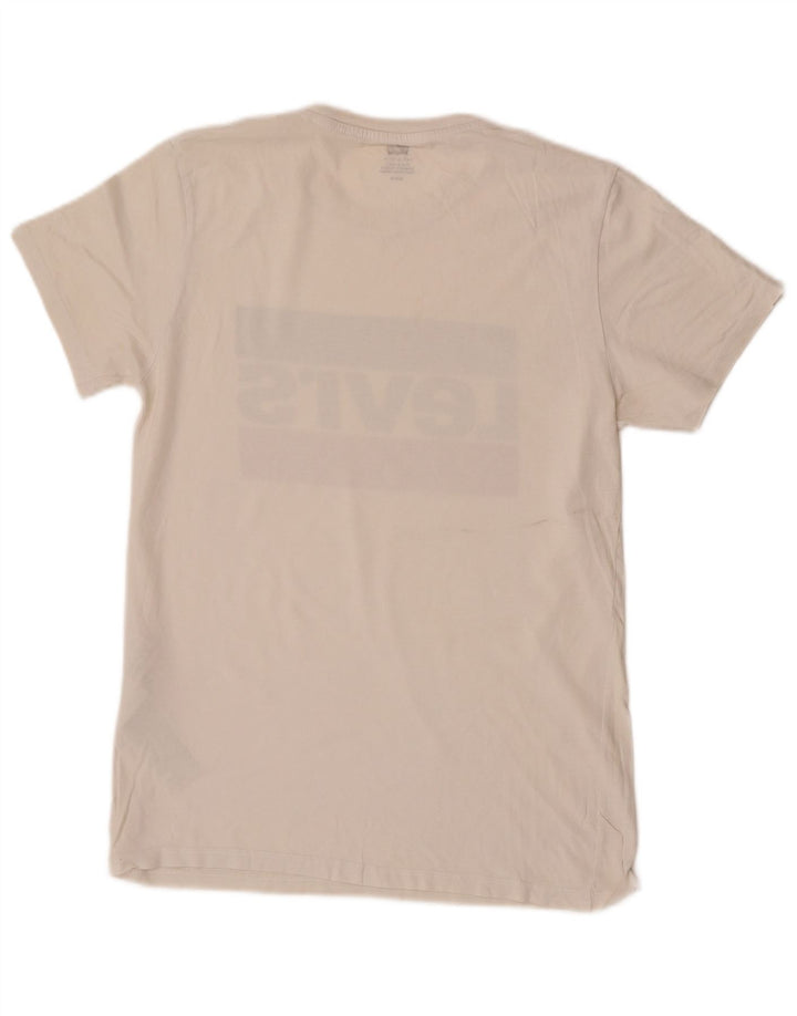Levi's Herre grafisk T-shirt Top Lille Off White Bomuld