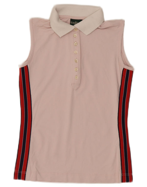Chervo Dame ærmeløs poloshirt IT 42 Medium Pink Colourblock Sports