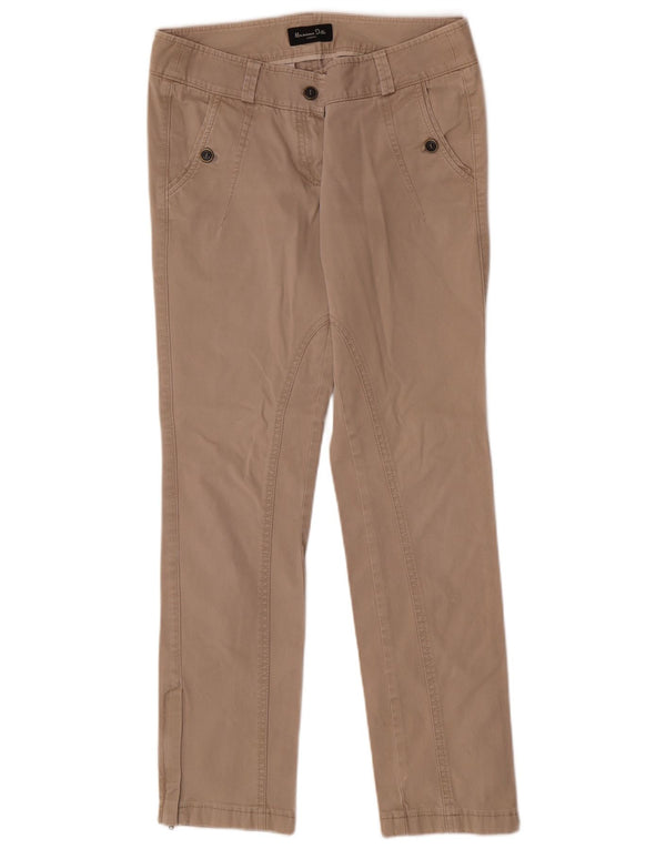 Massimo Dutti Dame Slim Chino Bukser EU 38 Small W28 L29 Beige Bomuld