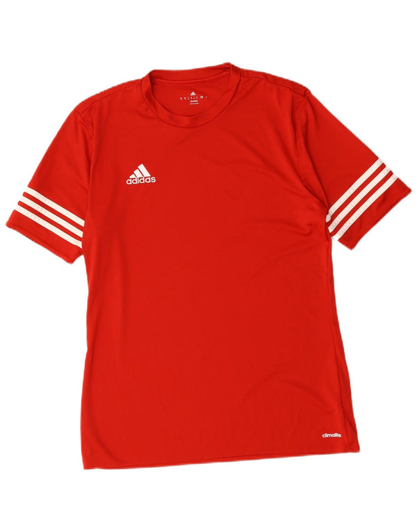 Adidas Herre Climalite T-Shirt Top Medium Rød Polyester