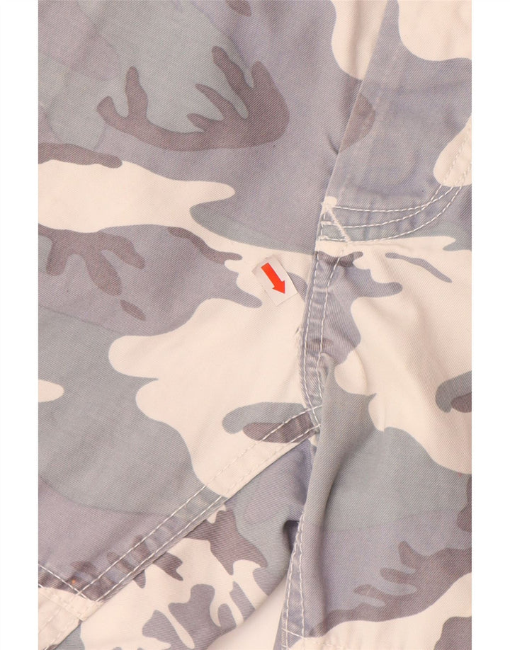 SUPERDRY Herre Cargo Shorts Små W32 Grå Camouflage Bomuld