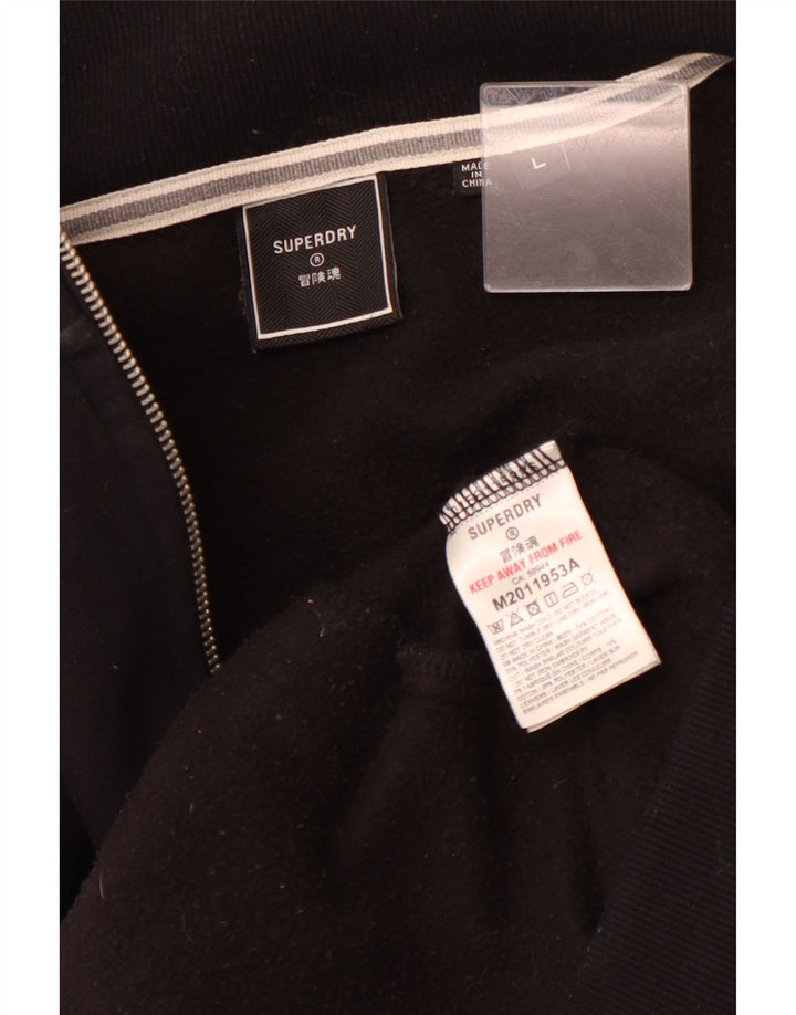 SUPERDRY Træningsdragt til mænd Topjakke Stor sort bomuld