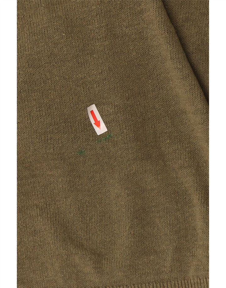 Zara Dame Jumper Sweater UK 14 Medium Khaki Bomuld