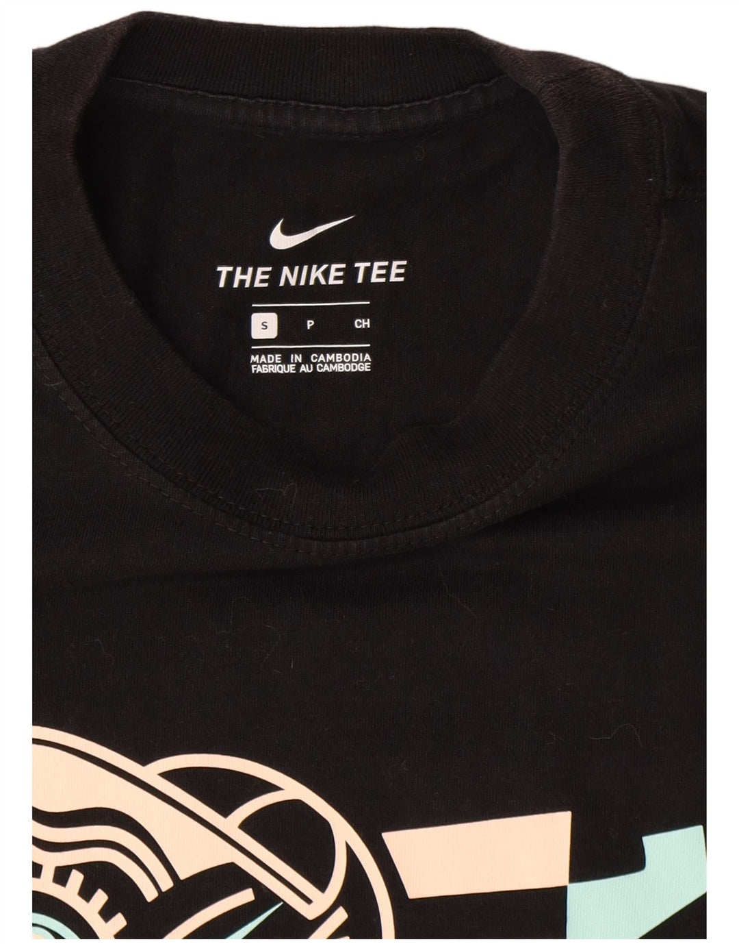 Nike grafisk T-shirt top til mænd, lille sort bomuld