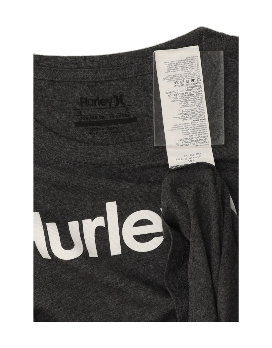 HURLEY Boys Graphic Top Long Sleeve 12-13 Years Large Grey Cotton Vintage Hurley and Second-Hand Hurley from Messina Hembry 