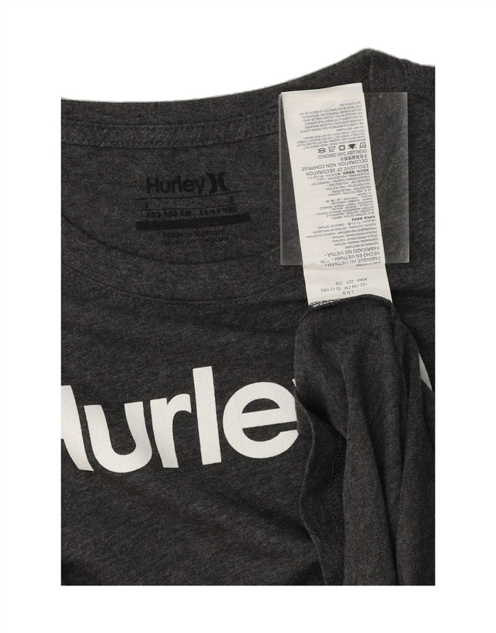 HURLEY Boys Graphic Top Long Sleeve 12-13 Years Large Grey Cotton Vintage Hurley and Second-Hand Hurley from Messina Hembry 