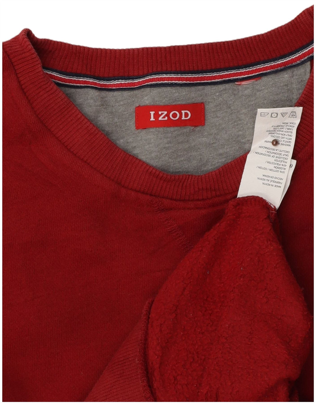 Izod Herre Sweatshirt Jumper Stor Rød Bomuld