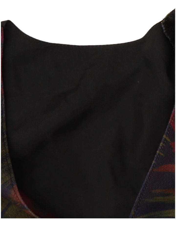 VINTAGE Damevest UK 12 Medium Navy Blue Floral