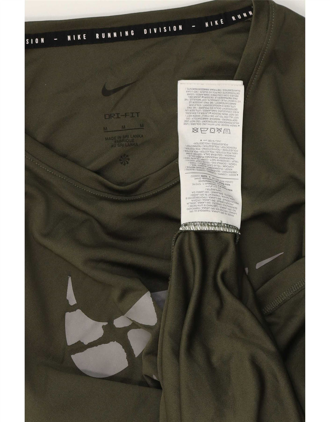 Nike Herre Running Grafisk T-Shirt Top Medium Grøn Polyester Sports