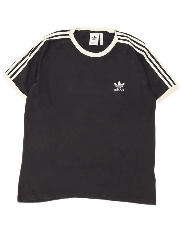 Adidas Herre T-Shirt Top XL Sort Bomuld