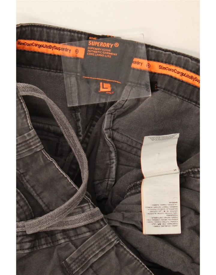 SUPERDRY Herre Slim Cargo Bukser Large W36 L33 Grå Bomuld