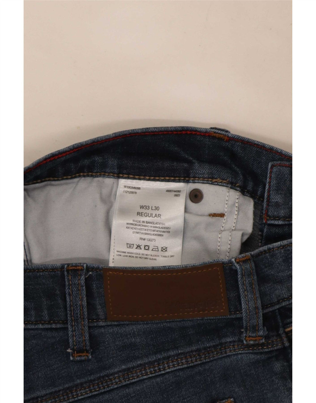 Wrangler Herre Regular Straight Jeans W33 L30 Blå Bomuld