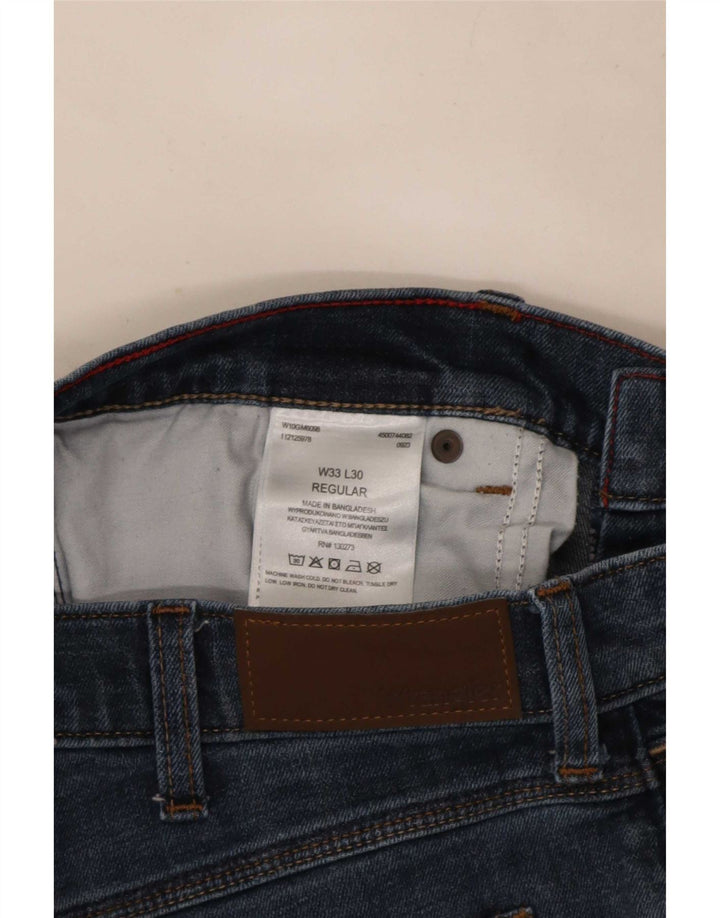 Wrangler Herre Regular Straight Jeans W33 L30 Blå Bomuld